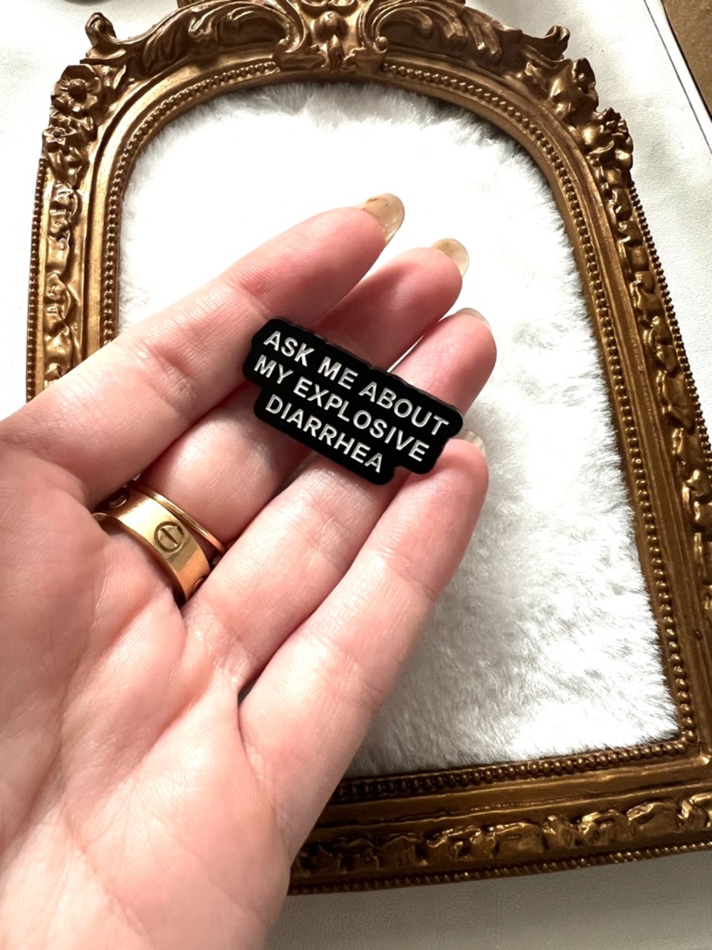 🧷💩ASK ME ABOUT MY EXPLOSIVE DIARRHEA - Enamel Pin - Picture 2 of 3